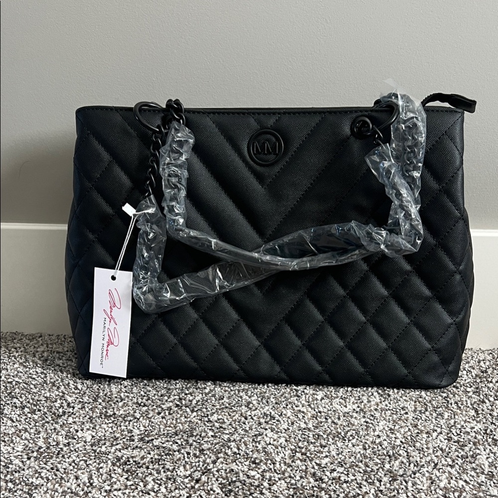 Marilyn Monroe Black Quilted Shoulder Bag